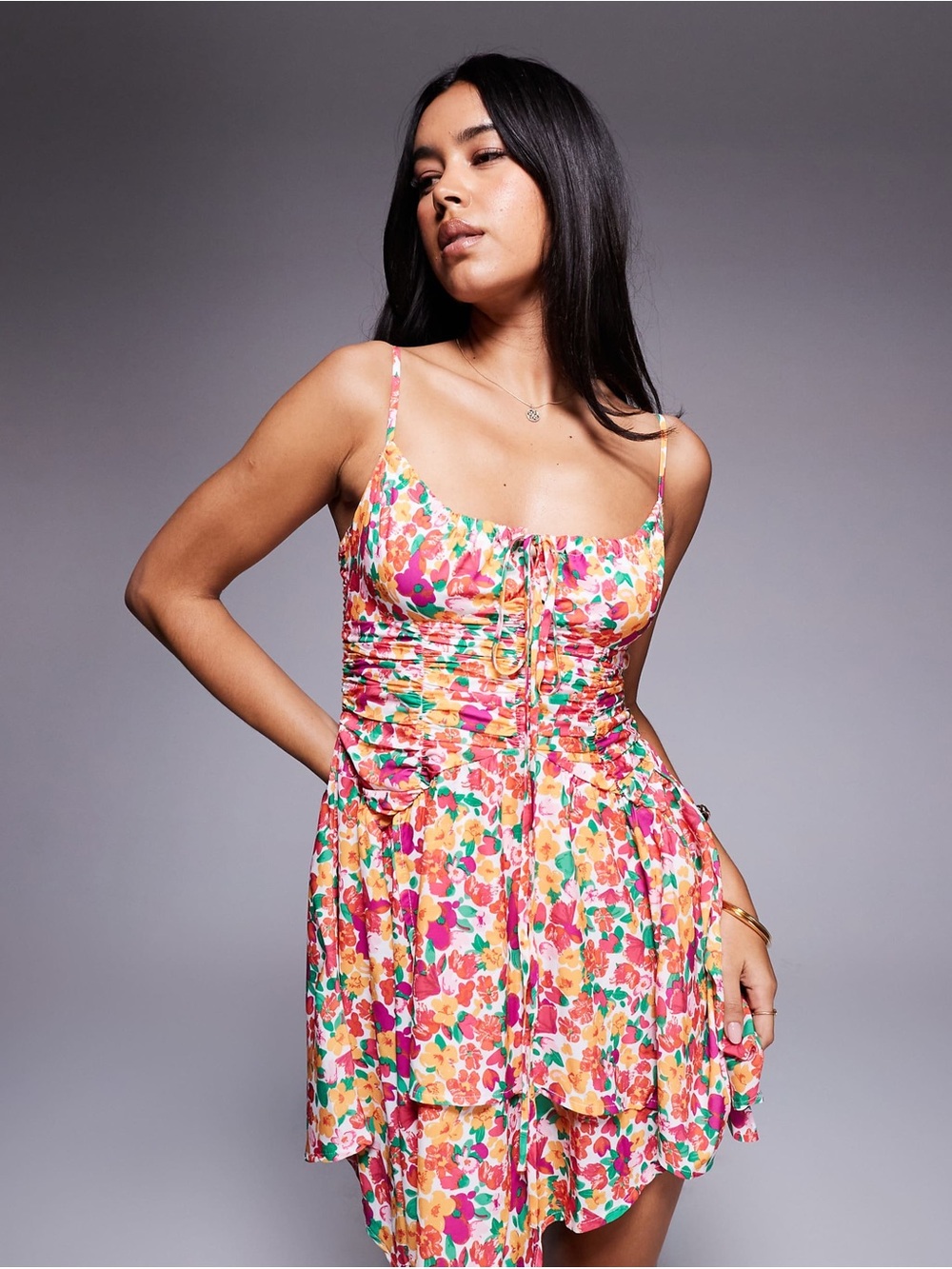 🌺 PRINCESS POLLY Barrett Mini Floral Dress. US 6 - Picture 6 of 11